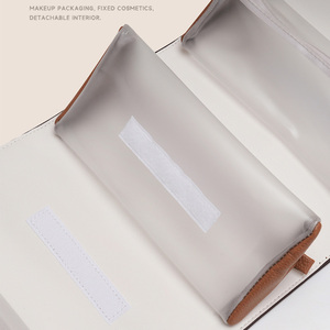 Foldable PU <b>Makeup</b> Brush <b>Storage</b> Bag Water Resistant Hook Loop Closure Portable Eye Brush Organizer - Product Image 5