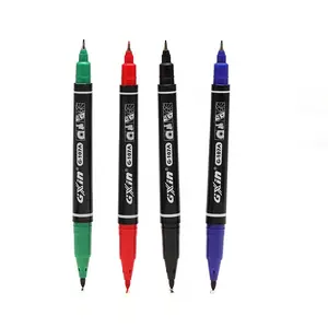 Fabrik Verkauf billig Kosten 4 Farben Twin Tips Permanent Marker schnell trocknend verblassen alkohol beständig Permanent Marker Pen