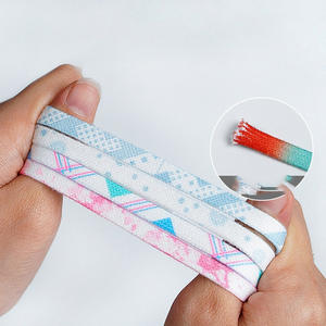 WEGOODZF tali sepatu cetakan pewarna dasi warna kustom tali sepatu poliester datar multiwarna untuk sepatu kets dan sepatu kasual - Product Image 3