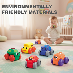 KSF Ensemble de voitures de course en caoutchouc souple à friction, animaux de dessin animé, pour enfants et bébés, jouets de jeu pour nourrissons - Product Image 3