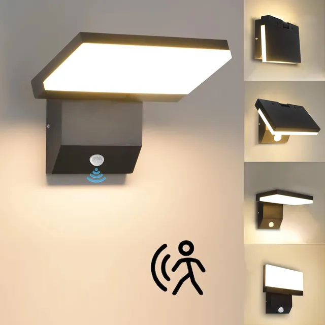 Motion Sensor Living Room Wall Light 18W IP65 Waterproof Aluminum Modern LED Sconce Foldable Wall Lamp Fixture