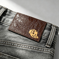 Étiquettes personnalisées en cuir PU avec logo 3D en TPU, écologiques, pour jeans, vêtements, accessoires de couture, vente en gros, OEM, faible MOQ
