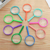 Colorful Handheld Min Toy Acrylic 40MM Lens PP Frame 3X Plastic Magnifying Glass
