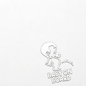 Autocollant réfléchissant pour voiture « Bébé à bord », badge de véhicule de dessin animé, décalcomanie auto en PET pour voiture familiale - Product Image 1