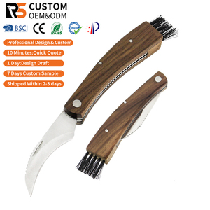 Outil professionnel pour la cueillette des champignons, couteau à truffes en bois, couteau à champignons pliable pour le camping avec brosse - Product Image 1