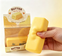 Jouet Squishy en forme de bâton de beurre de 4 oz, super doux, à remontée lente, simulation alimentaire, jouet sensoriel anti-stress à presser pour enfants