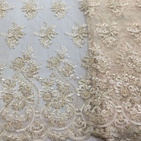 Tulle brodé vert uni de haute qualité, tissé, lourd, avec des perles, pour robes de mariée et chaussures - Vente en gros