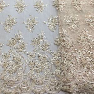 सबसे अच्छा बेच उच्च गुणवत्ता हरी कढ़ाई tulle भारी मनके फीता कपड़े/थोक के लिए कपड़े पार्टी पोशाक - Product Image 6