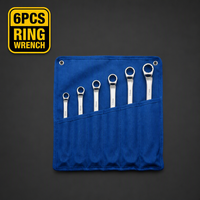 Jeu de clés à douille à double tête personnalisable portable de 6 pièces, en acier au carbone métrique, kit de clés à douille pour réparation automobile avec support OEM