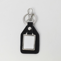 Llavero de Cuero PU con Marco Negro de Alta Calidad, Personalizable con Foto por Sublimación, Colgante para Bolsa, Recuerdo, Regalo
