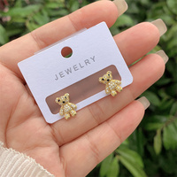 Nouvelles dames à la mode cuivre plaqué or 18 carats diamant intégré Animal anneau Style boucles d'oreilles multi-style cadeau pour un usage quotidien