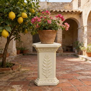Colonne hexagonale en résine résistante aux intempéries - Socle polyvalent pour jardinières d'extérieur et décoration d'entrée intérieure - Product Image 3