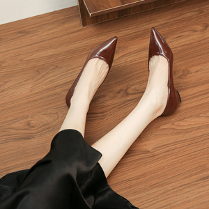 6388A <b>Pointed</b> <b>Toe</b> Ballet <b>Flats</b> Patent Leather Slip-On <b>Flat</b> Women's Shoes All Seasons Solid Color - Product Image 1