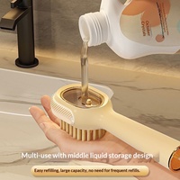 Brosse à chaussures multifonction en nylon avec distributeur de liquide et poils doux pour le nettoyage domestique, la lessive et l'utilisation en dortoir