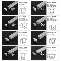 Perfil de aluminio DGLUX personalizable para tiras de luz LED empotradas en almacenes, carcasa de extrusión, perfil de luz LED múltiple