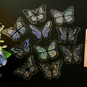 Adesivi Murali 3D a Forma di Farfalla con Effetto Olografico Laser, Decorazioni Rimovibili Fai-da-Te per Camera da Letto, Soggiorno, Cameretta - Product Image 5