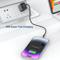 Chargeurs rapides IBD Gan 20W, chargeurs muraux USB de type C portables d'origine pour téléphones portables iPhone 15 Pro Max, tablettes Samsung