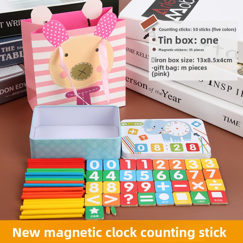 Reloj magnético Little Elephant con bolsa de regalo rosa