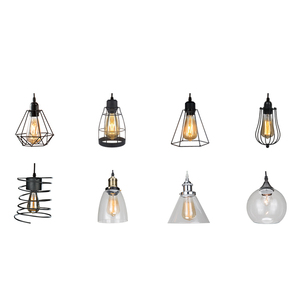 Metal Industrial Style LED Ceiling Iron Glass Farmhouse Chandelier Lighting for <b>Dining</b> Room Kitchen Modern Offices Pendant <b>Light</b> - Product Image 2