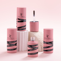 Flacon de vernis à ongles vide conforme PPWR, flacon en verre rond avec pinceau PBT allemand, bouchon rond, emballage pour vernis à ongles en gel