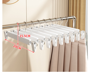 <span class=keywords><strong>Cintre</strong></span> à <span class=keywords><strong>pantalon</strong></span> en plastique noir antidérapant pour adultes, économiseur d'espace dans la garde-robe, pour vêtements, jupes, chaussettes, lingerie, pantalons, avec deux pinces - Product Image 5