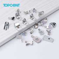Support de fixation en verre TOPCENT pour armoire, placard, penderie – Ventouse transparente et cheville métallique pour étagères