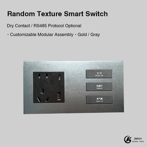 Prise intelligente Jekon Gray à texture aléatoire, contact sec/RS485, modulaire personnalisable, automatisation hôtelière et domestique - Product Image 3