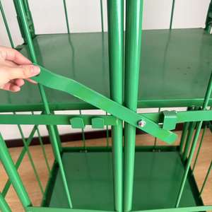 जापानी शैली भारी शुल्क पाउडर लेपित स्टील रोल कंटेनर ट्रॉली कंटेनर ट्रॉली फोल्डेबल स्टैकयोग्य डिजाइन गोदाम के लिए - Product Image 5