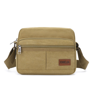Multi-layer Business <b>Bag</b> Collection Wallet Wear-resistant Canvas Crossbody <b>Shoulder</b> Casual <b>Bag</b> Unisex <b>Small</b> Square Outdoor Style - Product Image 1