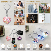Gantungan Kunci LED PVC Galaksi Cetak UV Keren Desain 'Good Vibes' Tahan Air Cahaya Terang untuk Hadiah Trendi Aksesori Kunci untuk Penggunaan Sehari-hari