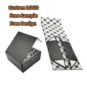 Tùy Chỉnh Có Thể Tái Chế Giấy Màu Đen Đóng Gói Gấp Giày Hộp Quà Tặng Từ Hộp Giấy Bao Bì Với Từ Flap Đóng Cửa - Product Image 2