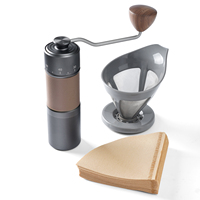 Moulin à café manuel I Cafilas, acier inoxydable CNC, moulin à café à meules, 6 réglages de grosseur réglables, portable