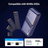 UGREEN CM642 40Gbps M.2 NVMe Enclosure dengan Kipas Pendingin Anti-Jatuh untuk MacBook M.2 Enclosure Mendukung M/B+M Key