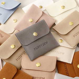 PUPPYSEW Microfiber Jewelry Pouch Necklace Bracelet Jewelry Bag and Insert Pad Suede Small Bag Jewelry Storage BagWith logo - Product Image 6