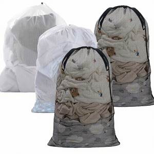 <b>Extra</b> <b>Large</b> Capacity Folding Home Use Polyester Clothing Care Storage Bag 60*90cm Drawstring Mesh Laundry Wash Bag Wholesale - Product Image 3
