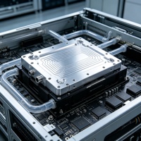Plaque de refroidissement liquide microcanal en aluminium 6061 usinée sur mesure par CNC, bloc de refroidissement à eau pour GPU, pour serveur IA, centre de données AIDC Direct