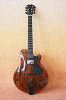 Guitare Jazz Archtop Faite à la Main Yunzhi, Table en Épicéa Creuse, Écorce en Érable Flammé Massif, Guitare Électrique Personnalisable, Touche en Ébène