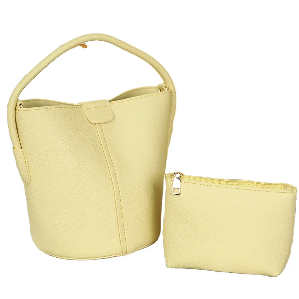Fashion trend women's portable bucket bag solid color large capacity senior texture female single shoulder crossbody bag