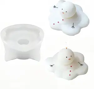 Silicone mold Candle making cute abstract melting snowman design Christmas party decorative candle form epoxy plaster mold