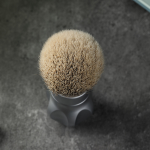 Pennello da Barba Yaqi <span class=keywords><strong>Gemini</strong></span> 24mm con Manico in Metallo Cromato Opaco e Setole di Tasso Argentato per Uomo - Product Image 3