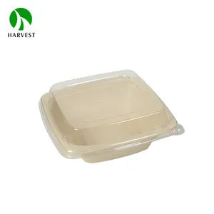 7 pulgadas cuadradas 24 Oz biodegradable compostable para llevar contenedor de alimentos