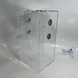 热卖定制透明宠物盒矩形亚克力蜥蜴盒，带铰链门，仅供展示