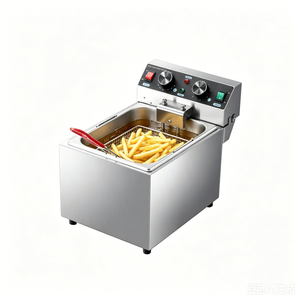DREAMLAFE EDF-001 <span class=keywords><strong>Friteuse</strong></span> électrique commerciale 8,5 L en acier inoxydable à <span class=keywords><strong>cuve</strong></span> unique avec minuterie 30 min 2800 W 220 V/110 V - Product Image 1