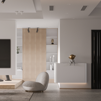 Console multimédia minimaliste LED en MDF blanc, style scandinave, rotin, bouleau, noyer, pour bureau à domicile