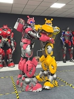 Costume de mascotte robot animal de dessin animé LED de haute qualité pour adultes unisexe, idéal pour Pâques/Halloween, tenue professionnelle portable pour la danse et le cosplay