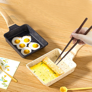 Hộ gia đình trứng Omelette Fry Pan không dính cấp thực phẩm nhôm Nhật Bản Vuông nấu ăn Frying Pan - Product Image 6