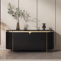 Gabinete de almacenamiento minimalista moderno nórdico, luz de lujo, puerta de entrada, aparador, tablero de roca, muebles sencillos para el hogar, madera