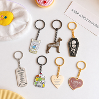 Porte-clés en métal robuste en gros, porte-clés personnalisé en métal avec logo imprimé, porte-clés en métal pour souvenirs d'entreprise, fournitures en vrac