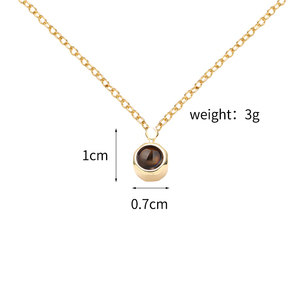 Nuova Collana Personalizzata con Proiezione Fotografica, Ciondolo Rotondo in Acciaio Inox con Zirconi e Catena a Maglie 'Ti Amo' per Donne e Ragazze - Product Image 5