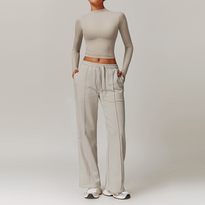 Completo sportivo da <span class=keywords><strong>donna</strong></span> YOKE: Top a maniche lunghe, pantaloni jogger, felpa, gilet yoga, reggiseno sportivo - Nuova collezione - Product Image 2